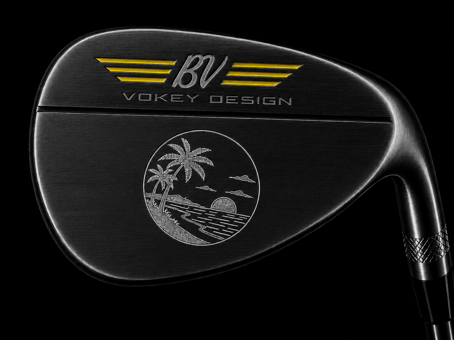 Palms small engraving on a forged golf wedge