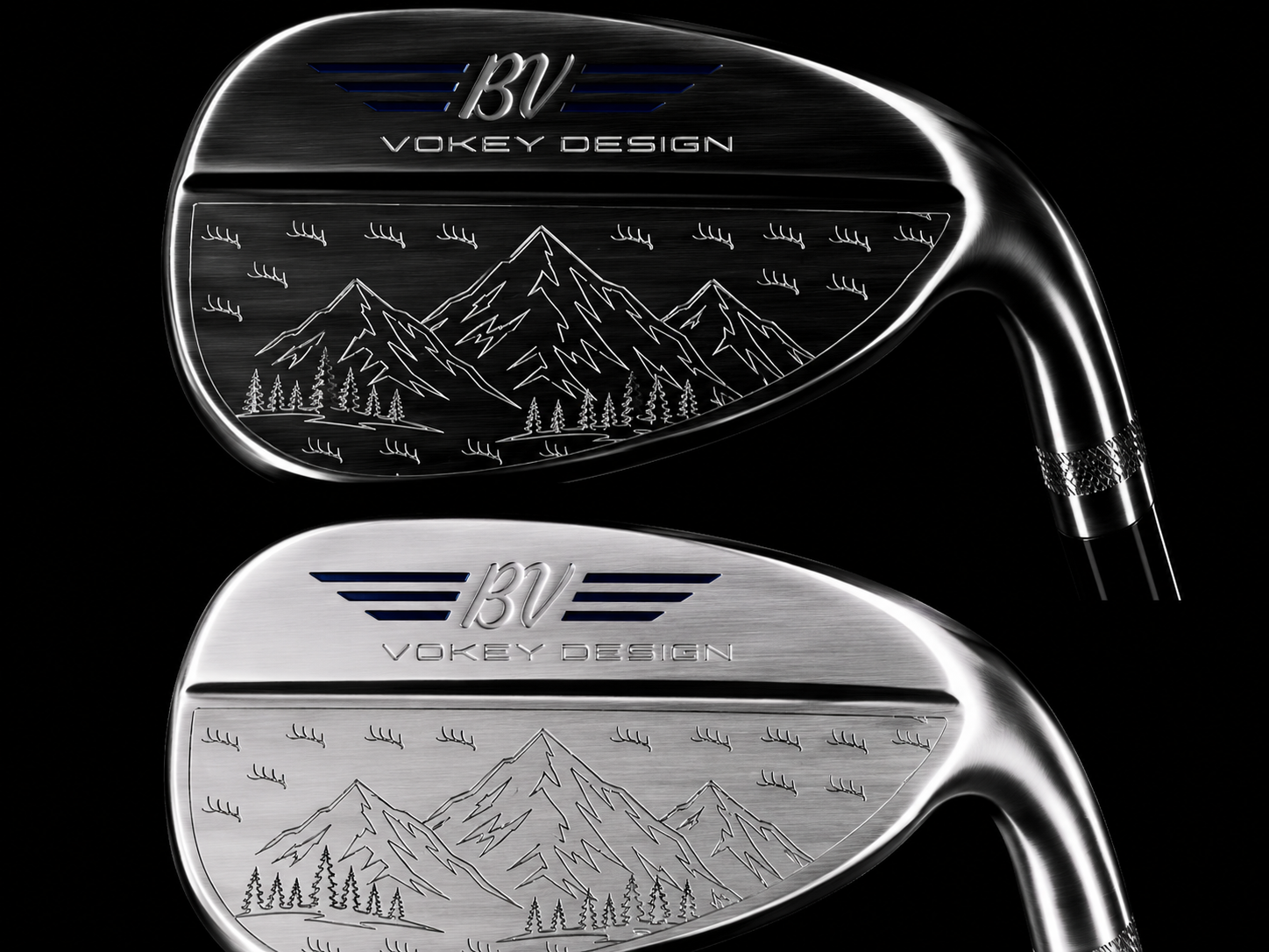 Mountain Range engraving on a forged golf wedge