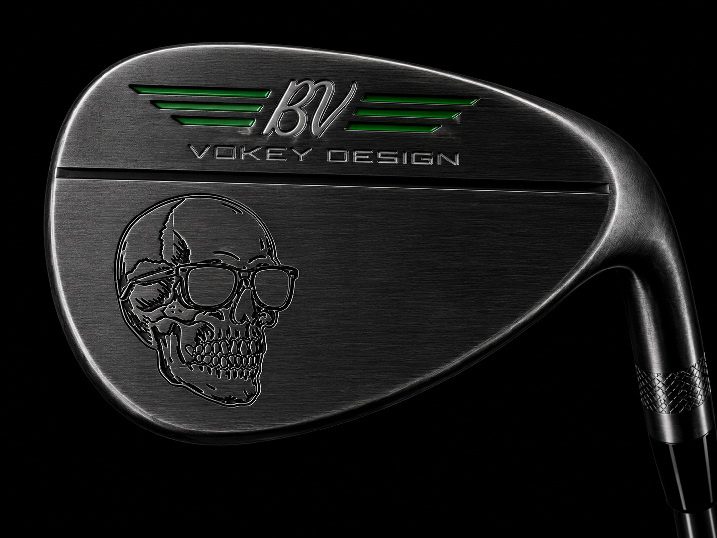Skull Shades small engraving on a forged golf wedge