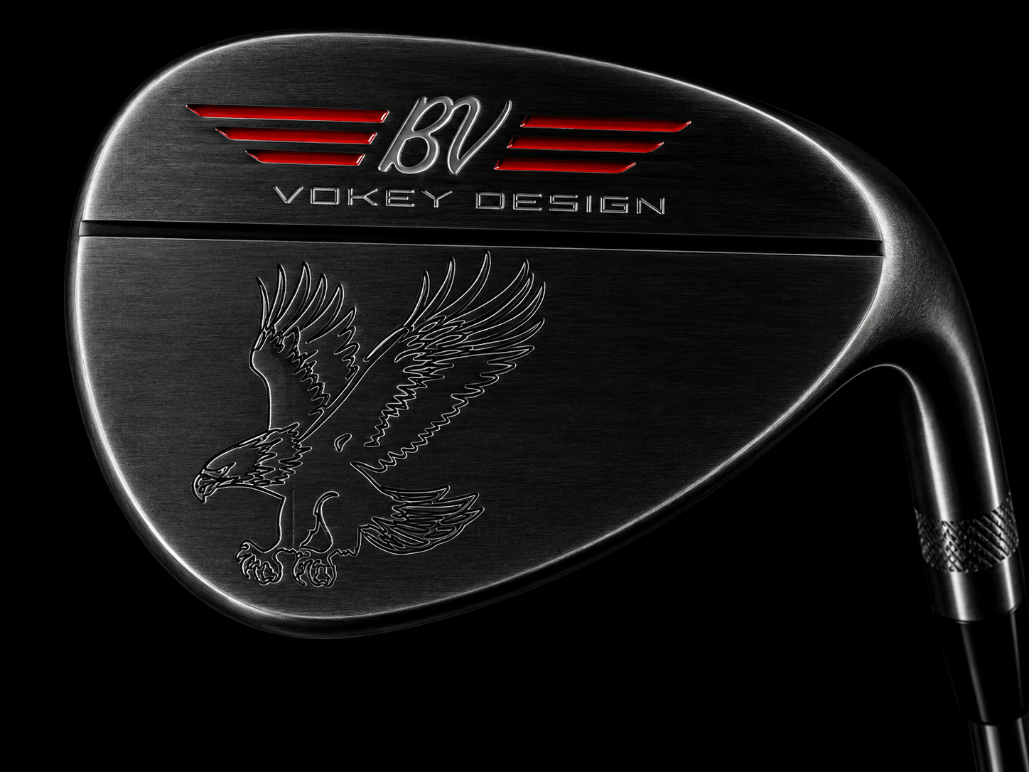 Eagle engraving on a forged golf wedge