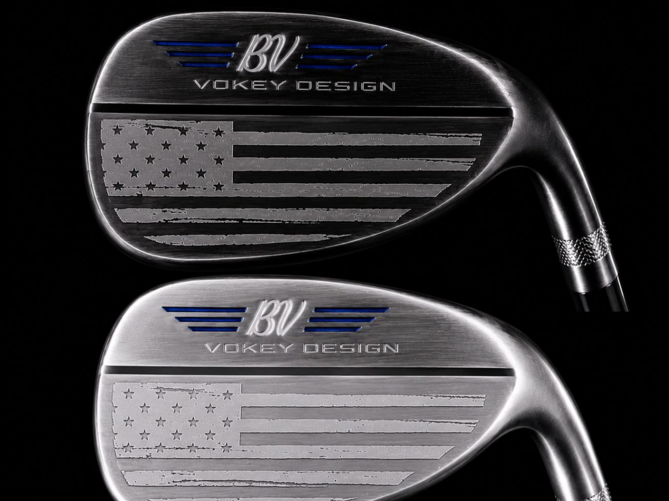 American Vintage engraving pattern on a golf wedge