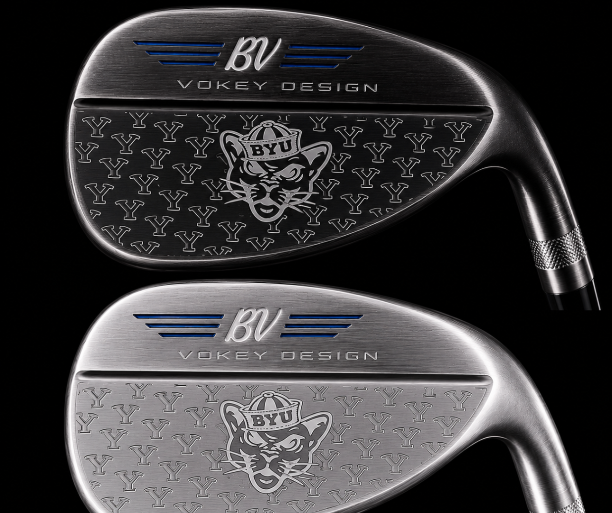 BYU engraving on a forged golf wedge