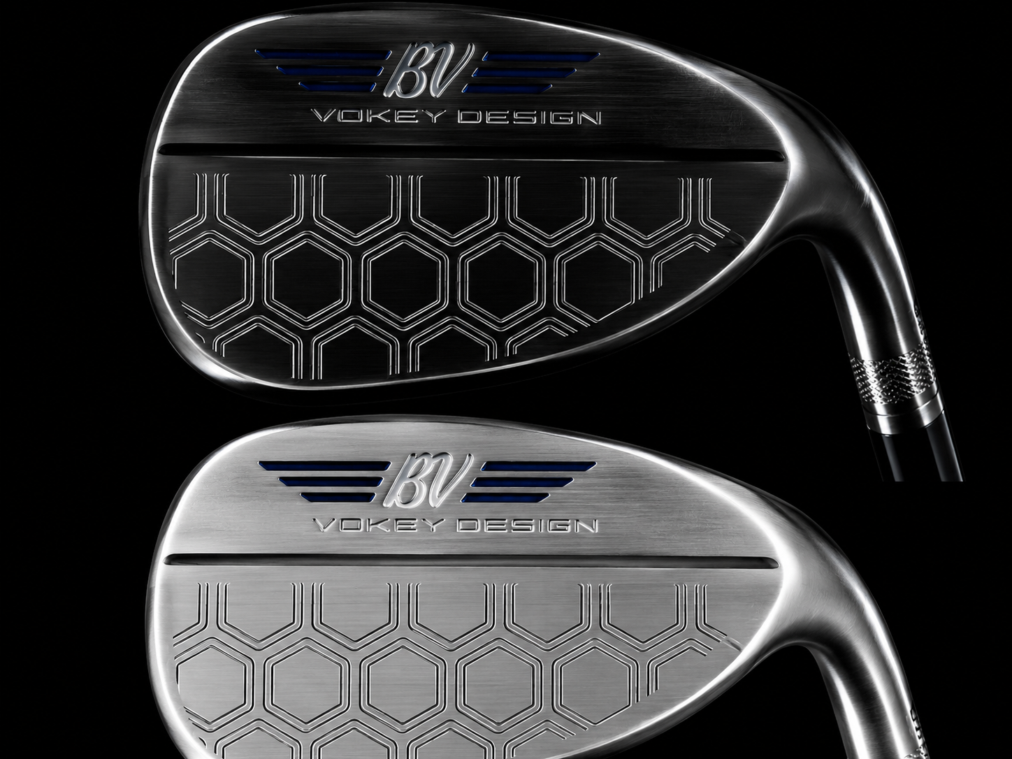 Honeycomb engraving pattern on a golf wedge